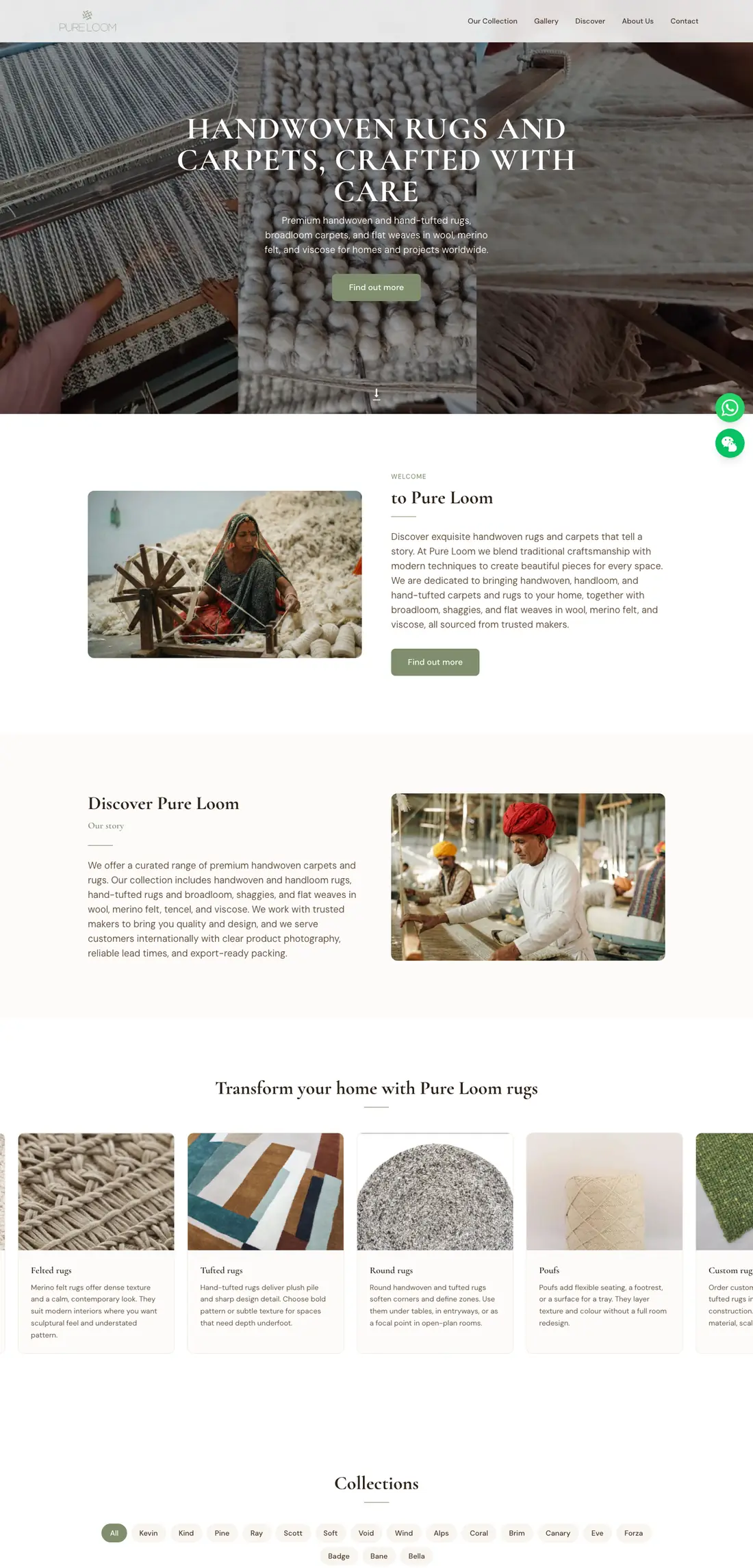 PureLoom Global online store, designed and built by Bindal Infotech