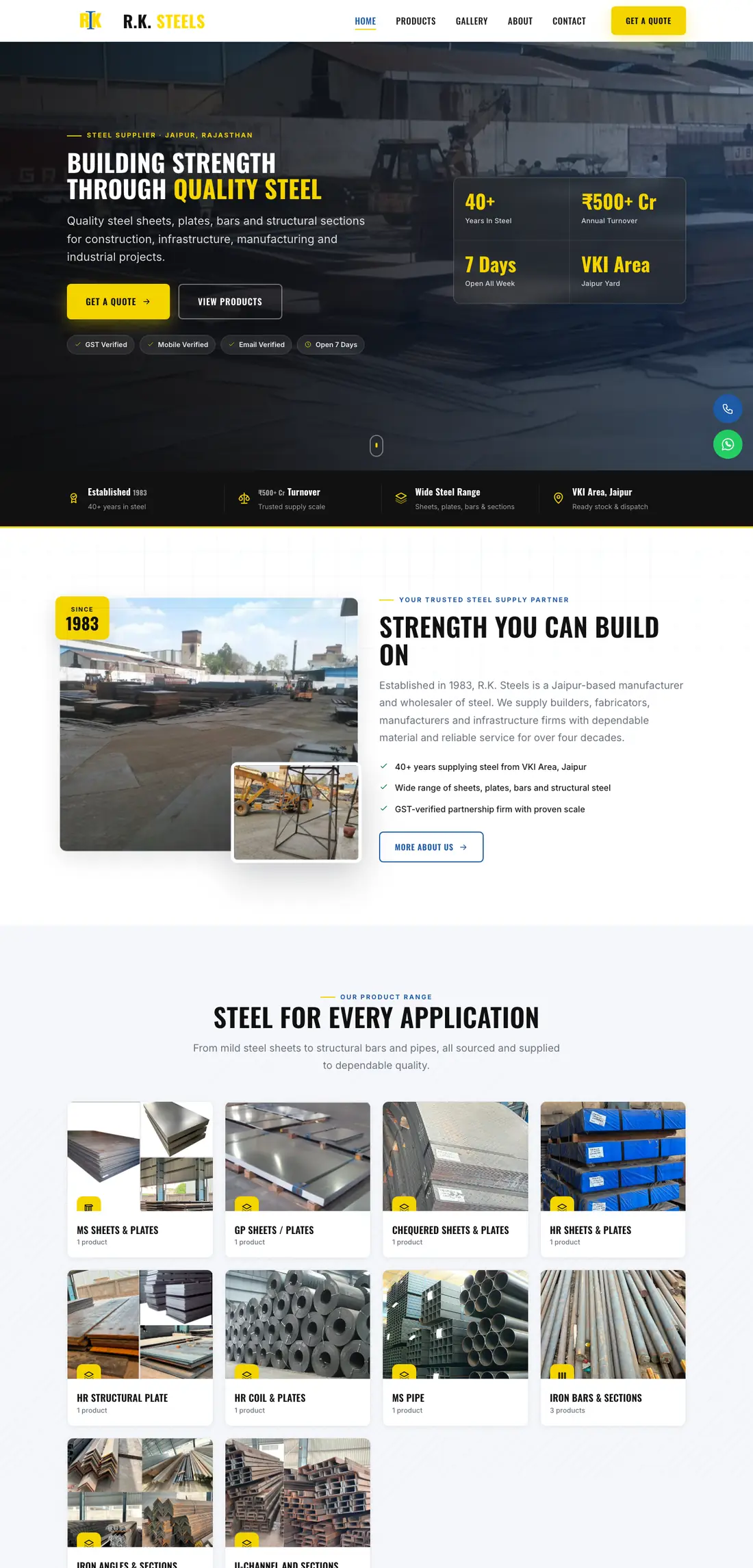 R.K. Steels website